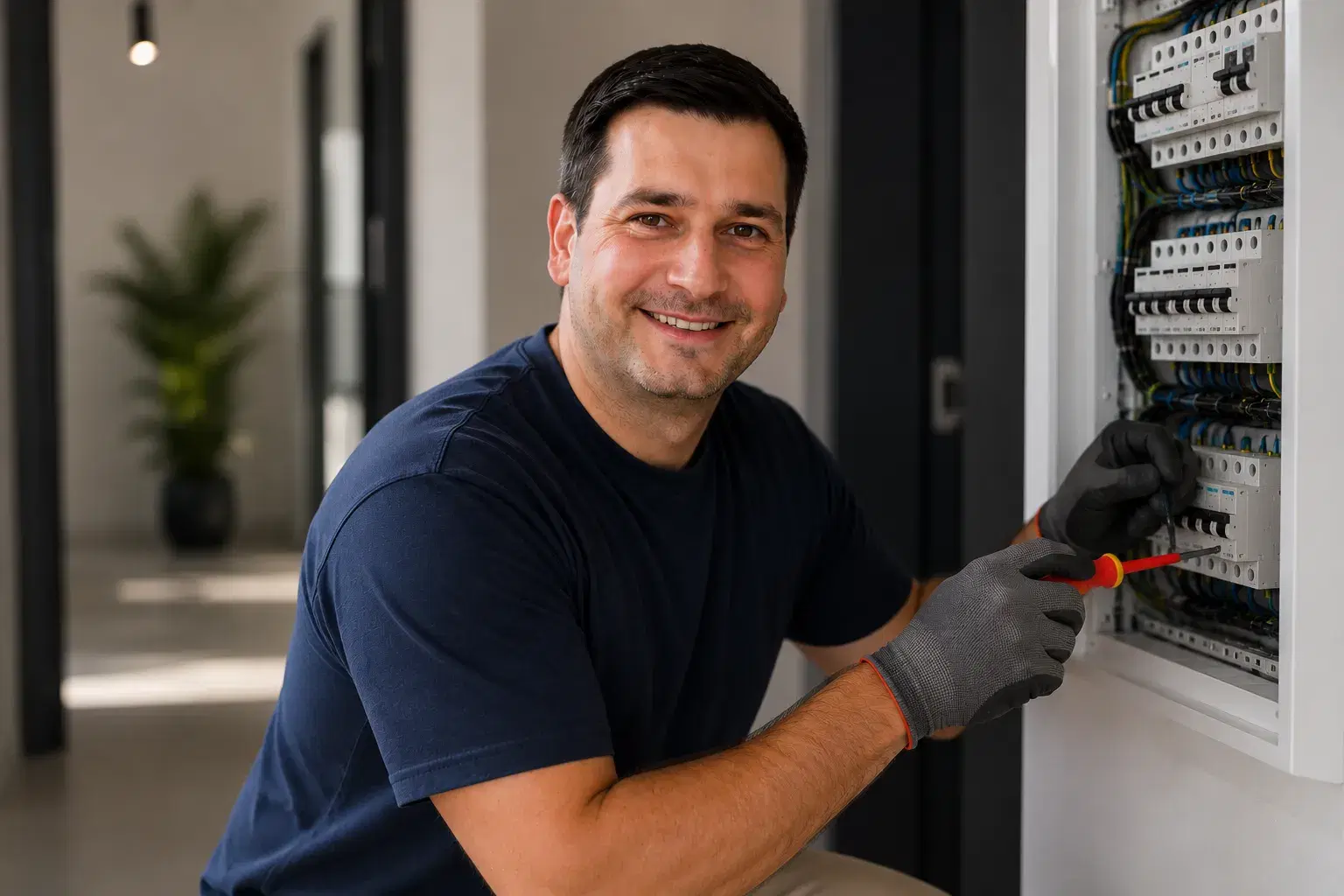 Groepenkast specialist aan het werk